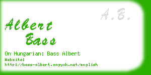 albert bass business card